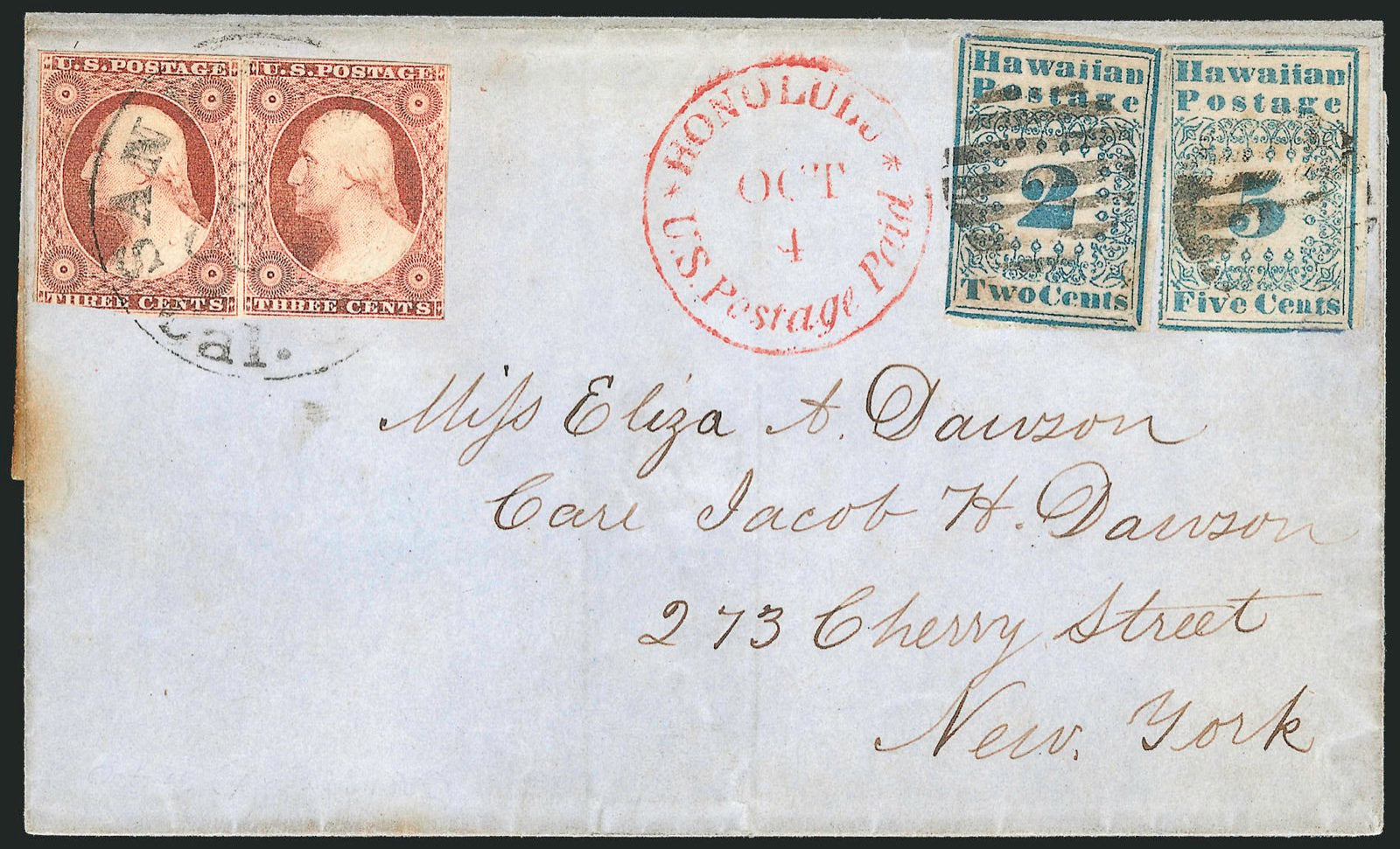 Dawson Cover Hawaiian Missionary stamps envelope