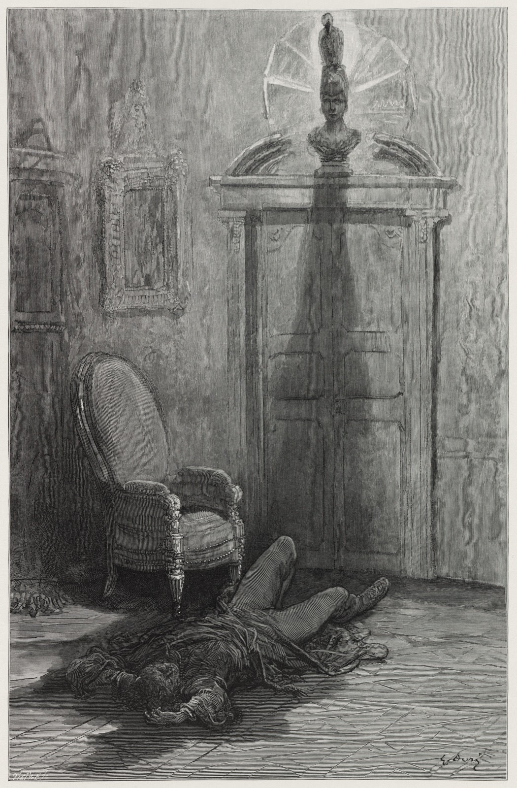 One of Doré's woodcuts for the 1884 illustrated edition of The Raven