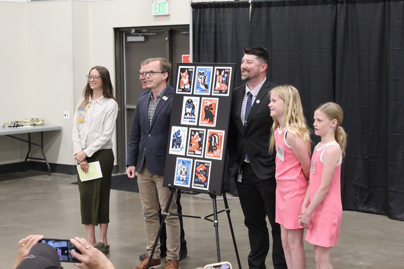 A first day of issue ceremony for a new stamp