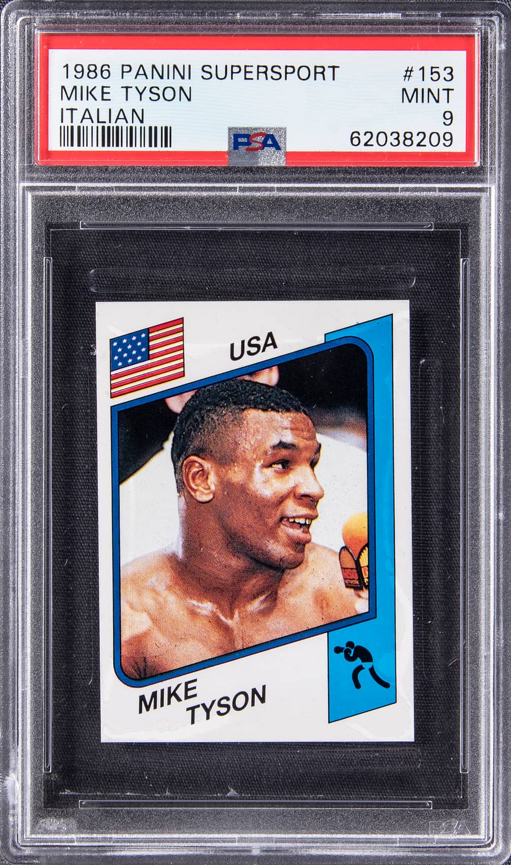 1986 Panini Supersport Mike Tyson rookie card