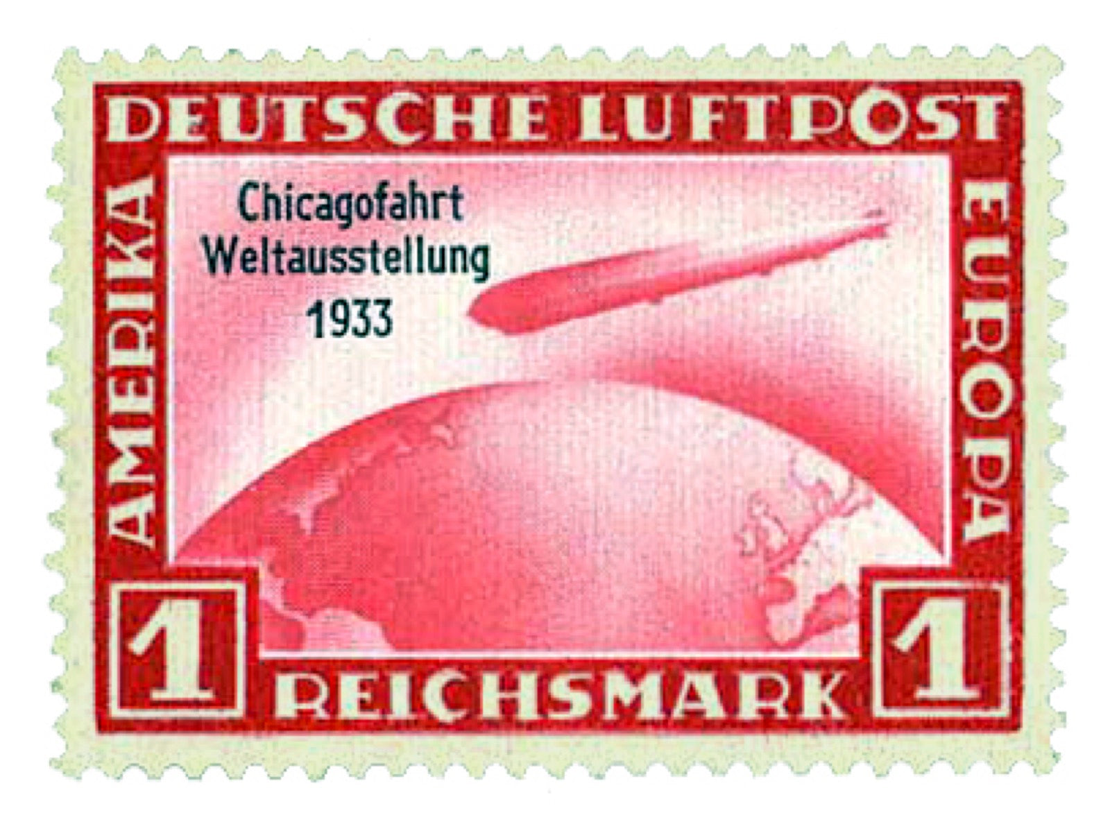 1933 German Zeppelin stamp for the Chicago flight