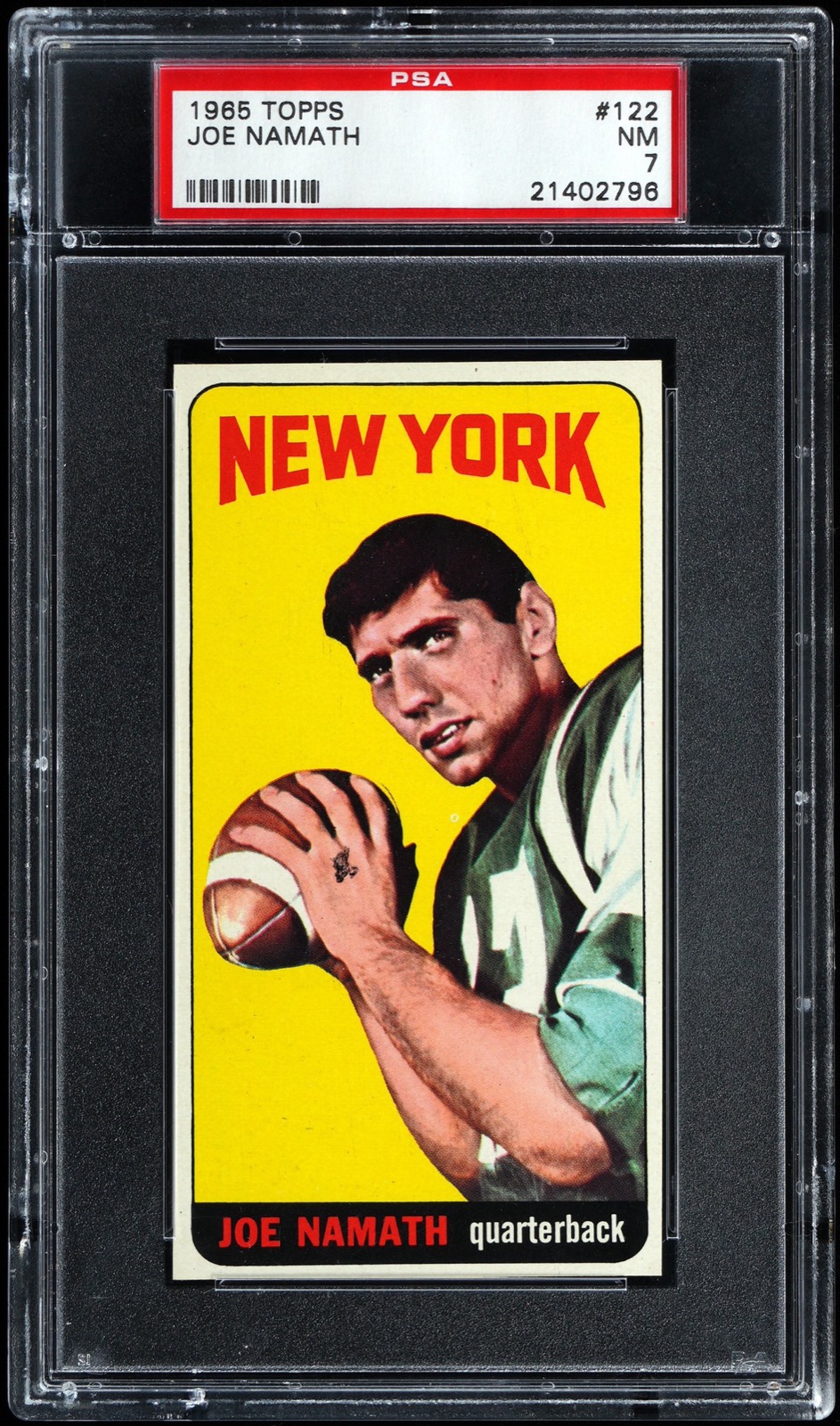 Joe Namath 1965 Topps Butterfly variation rookie card