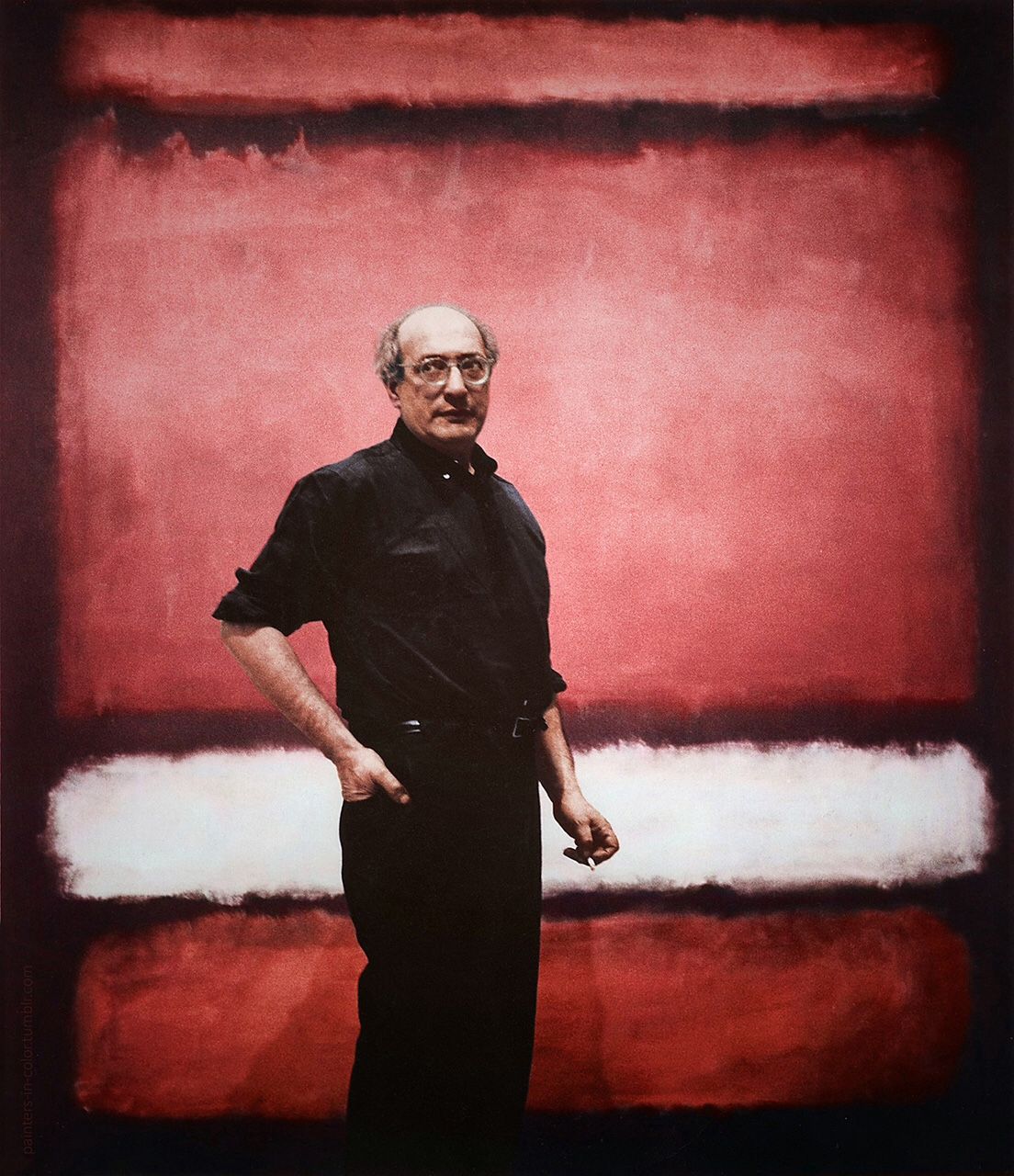 Rothko in front of one of his paintings