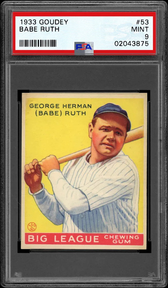 1933 Goudey Babe Ruth card, number 53