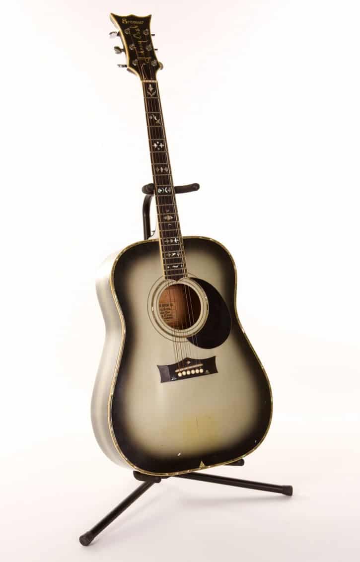 Custom acoustic guitar made by Billy Grammer with a sunburst finish
