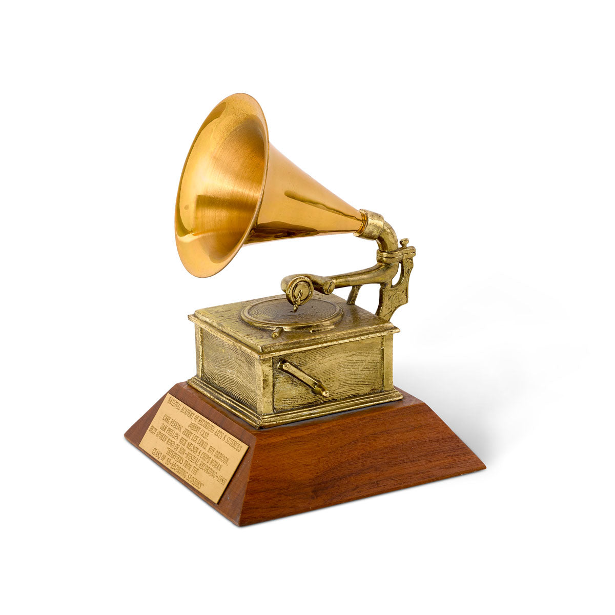 A gramophone music award trophy.
