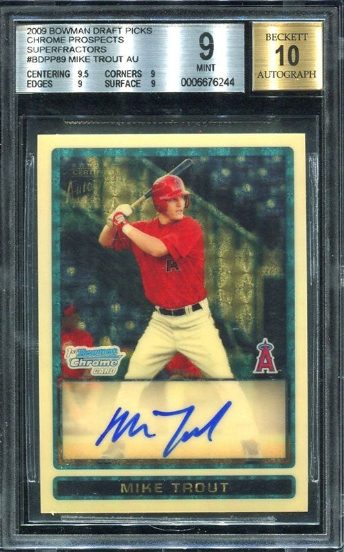 2009 Bowman Chrome Mike Trout Superfractor rookie card