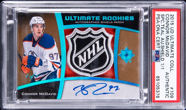 Connor McDavid Ultimate Collection rookie card, serial number 1 of 1
