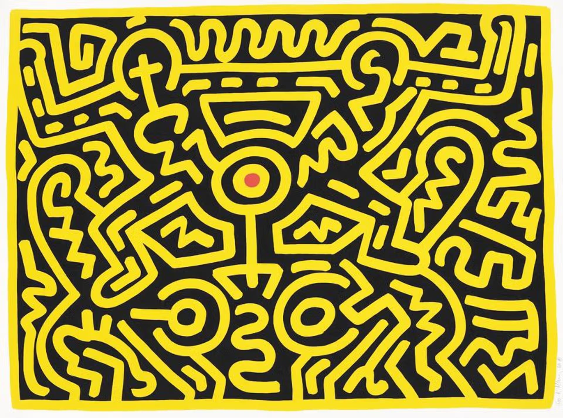 Keith Haring, Growing 3, signed screenprint, 1988