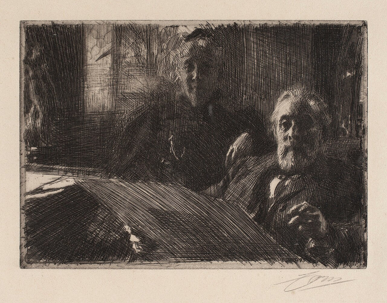 Mr and Mrs Furstenberg, Zorn's 1895 double portrait etching