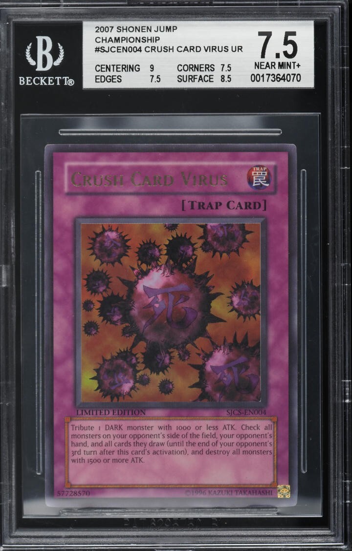 Crush Card Virus Shonen Jump Championship prize card, BGS 7.5 example