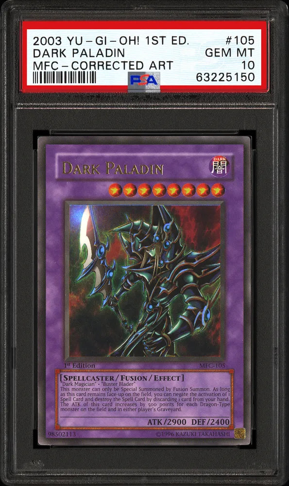 Dark Paladin, corrected art 1st Edition, graded PSA 10