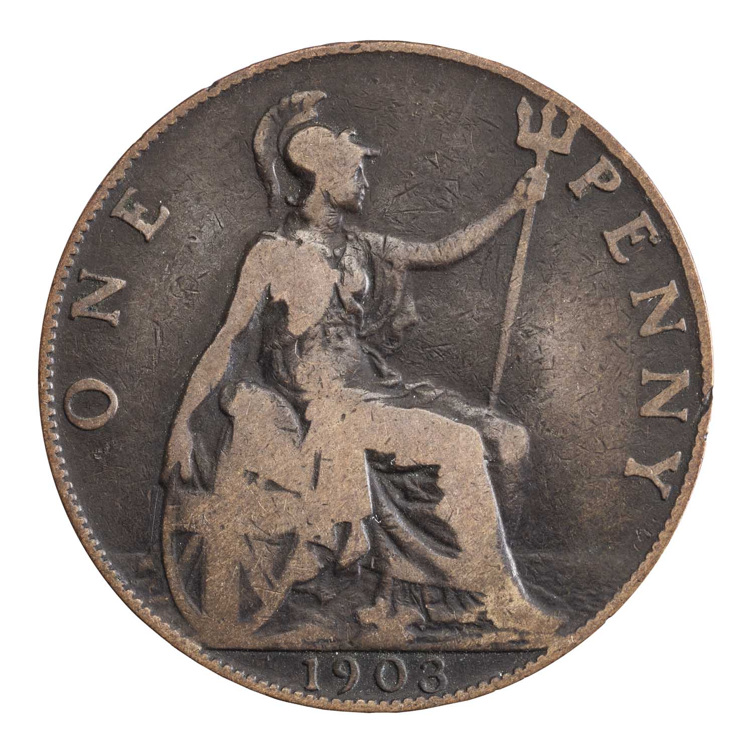 one penny from 1908