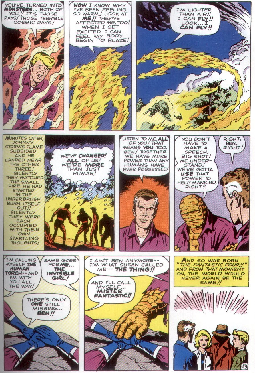Set of panels of Fantastic Four #1