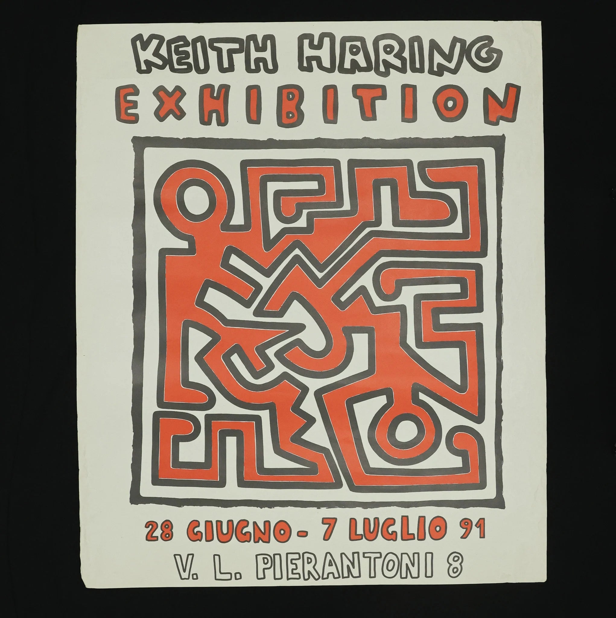Keith Haring unsigned 1991 exhibition poster