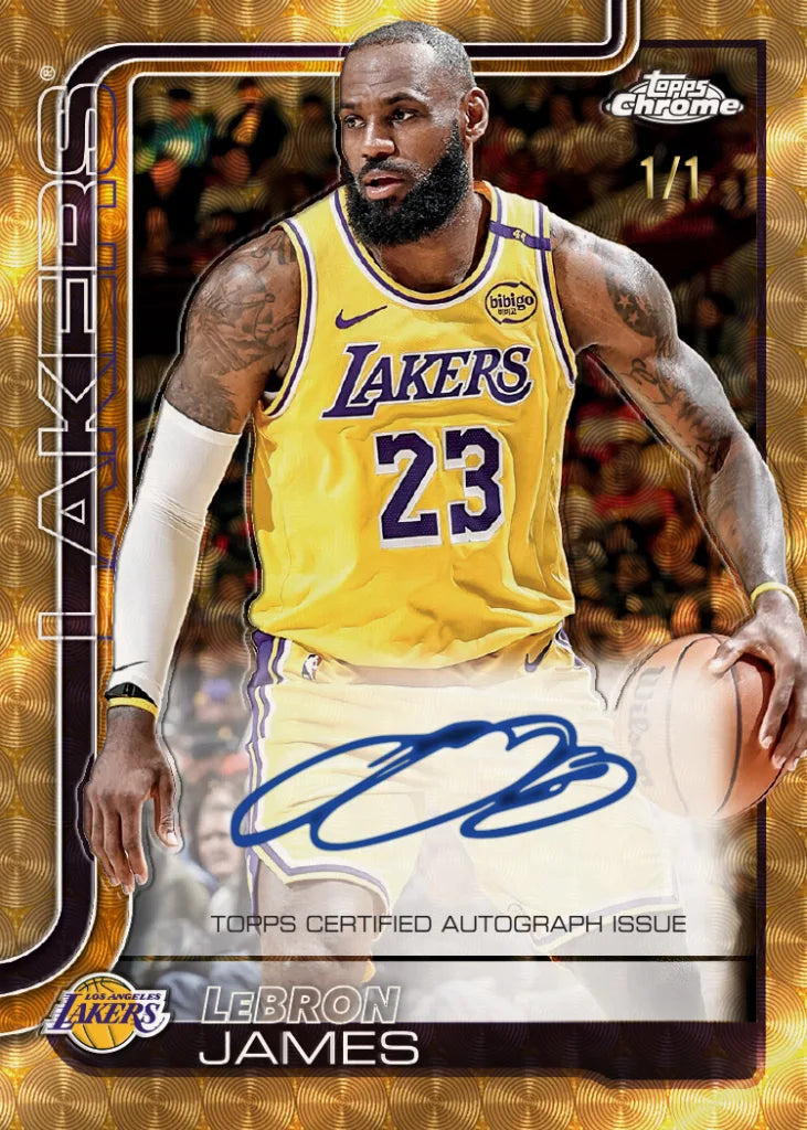 LeBron James Topps Chrome Superfractor autograph card