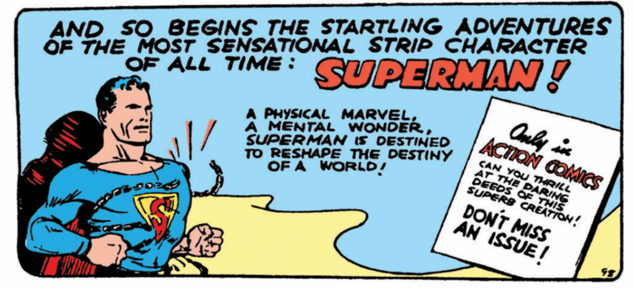 Last panel of Page inside Action Comics #1