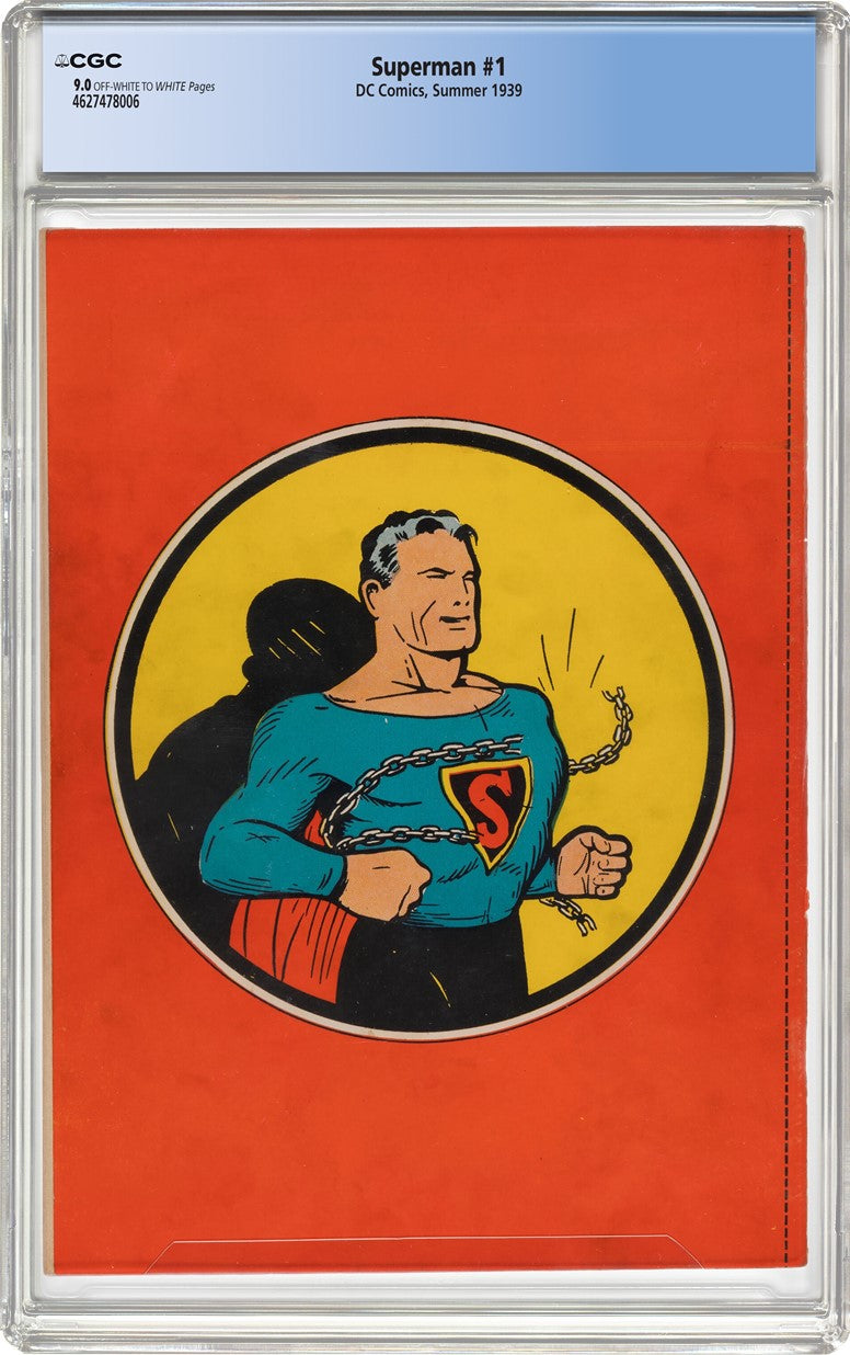 CGC-certified Superman #1 (back), which was sold by $9.12 Million