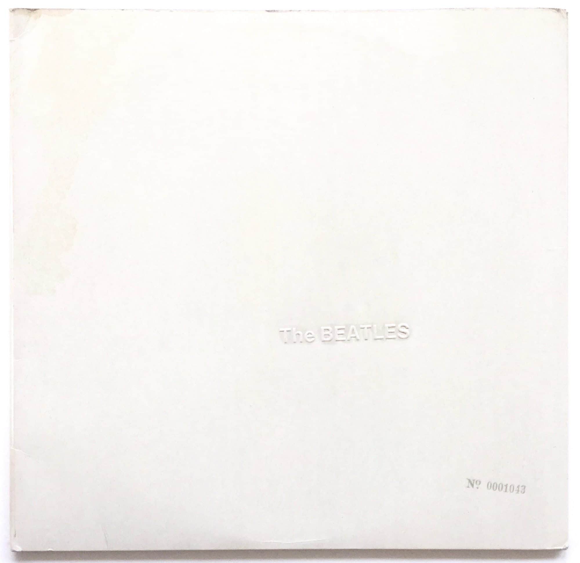 The Beatles double album front cover displaying an embossed serial number