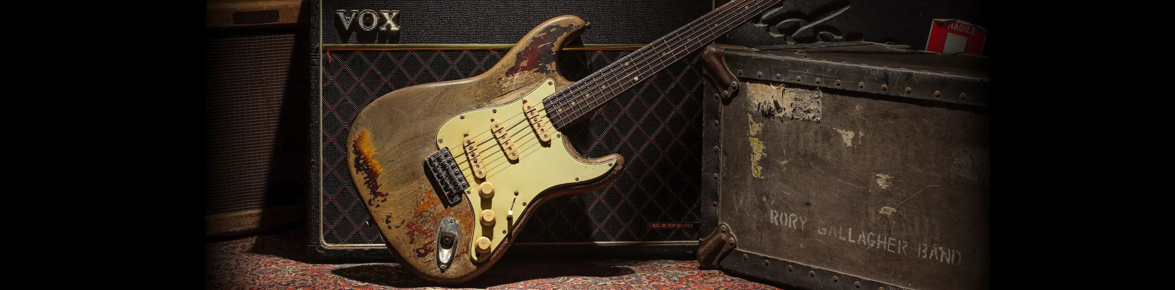 The legendary 1961 Fender Stratocaster electric guitar, serial no. 64351 stamped on neckplate