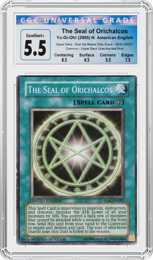 The Seal of Orichalcos Yu-Gi-Oh card, CGC 5.5 example
