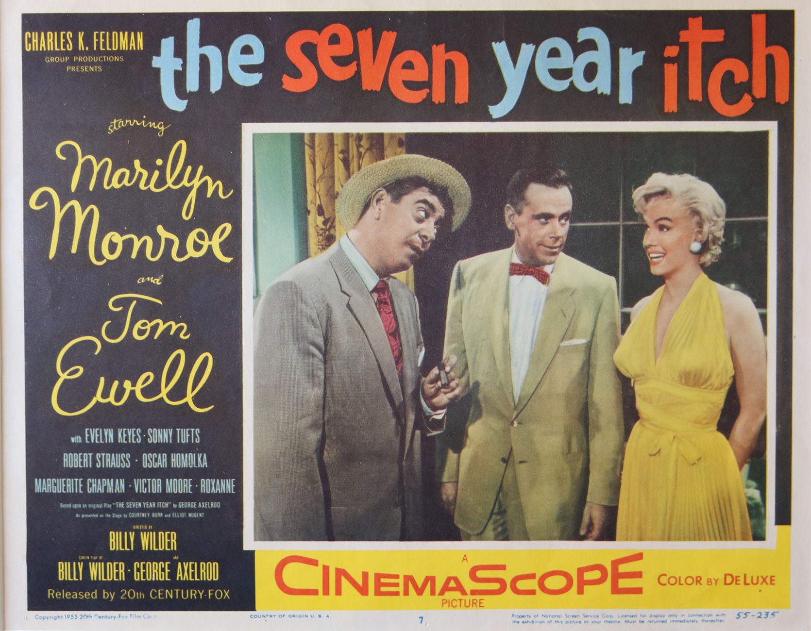 The Seven Year Itch, 1955 - Marilyn Monroe - Original vintage lobby card