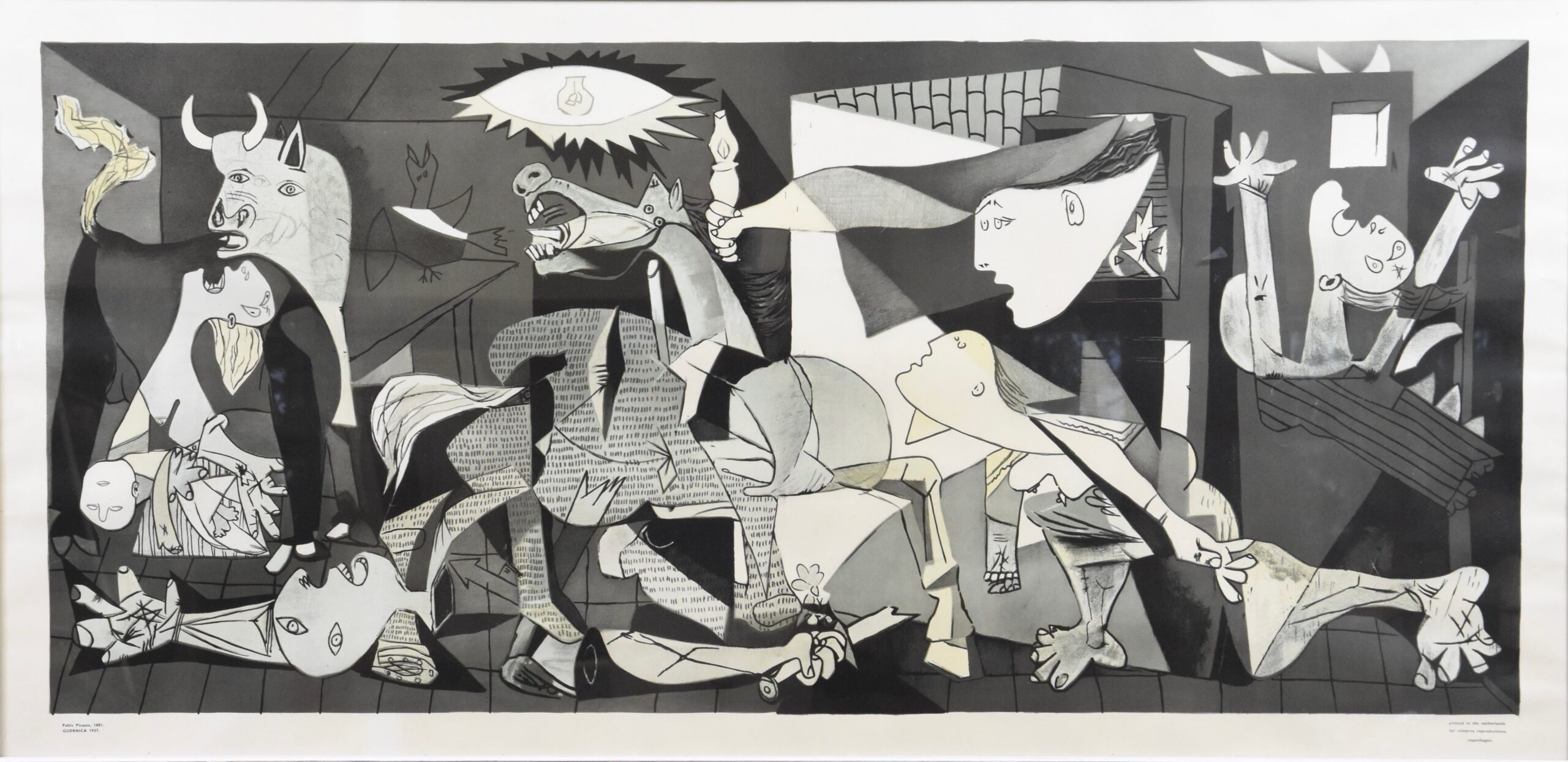 Guernica by Pablo Picasso, full view of the mural-sized canvas