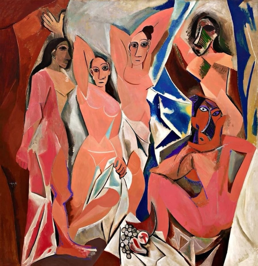 Pablo Picasso's Les Demoiselles d'Avignon, 1907, oil on canvas, Museum of Modern Art, New York