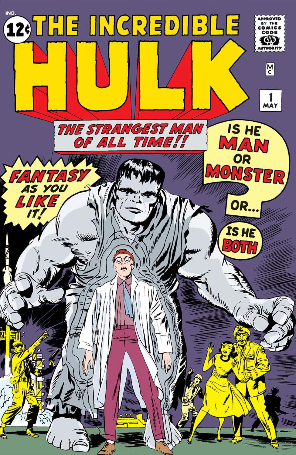 The Incredible Hulk #1 comic book cover featuring Jack Kirby and Paul Reinman art