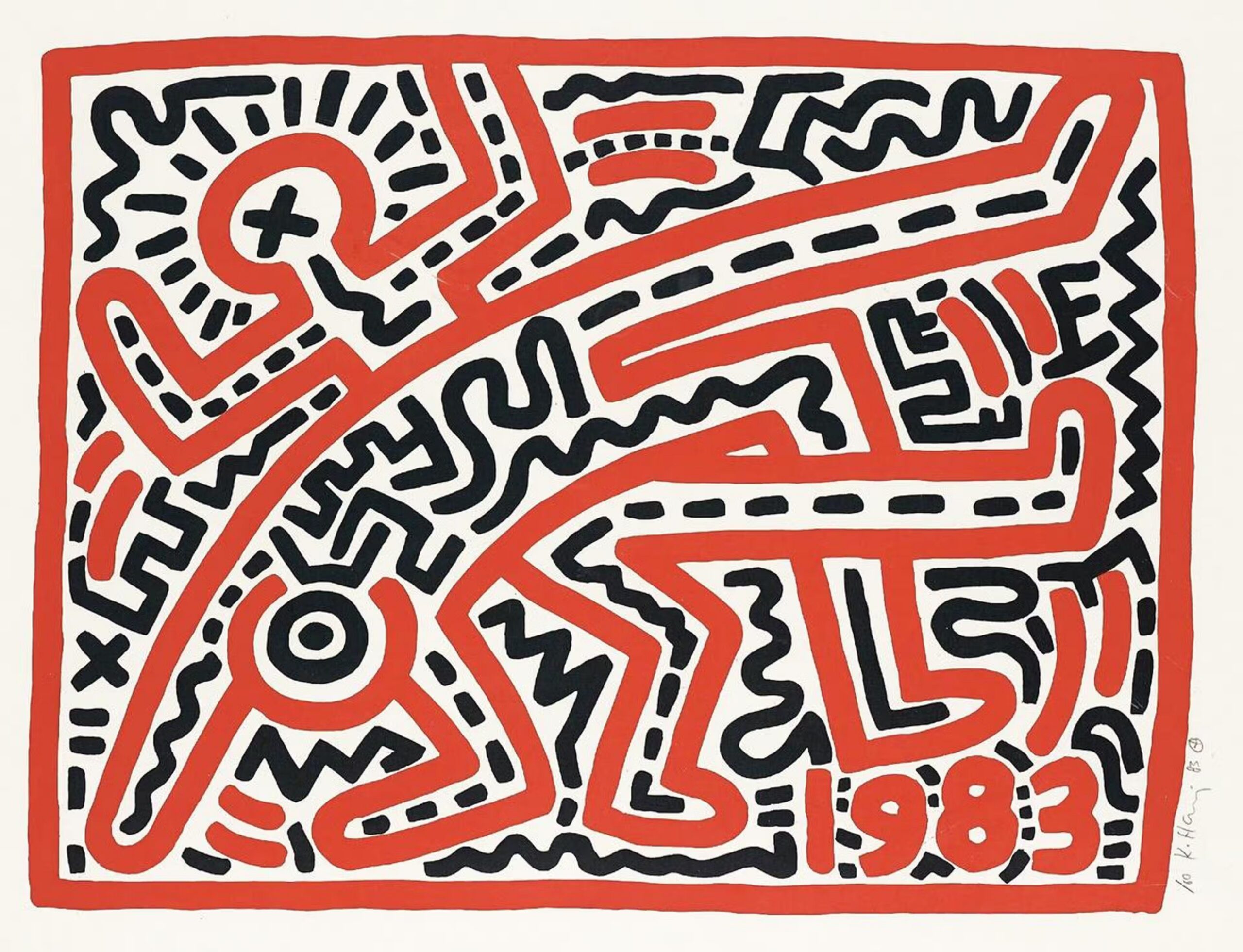 Keith Haring, Untitled, 1983, demonstrating the bold graphic style that characterises his work