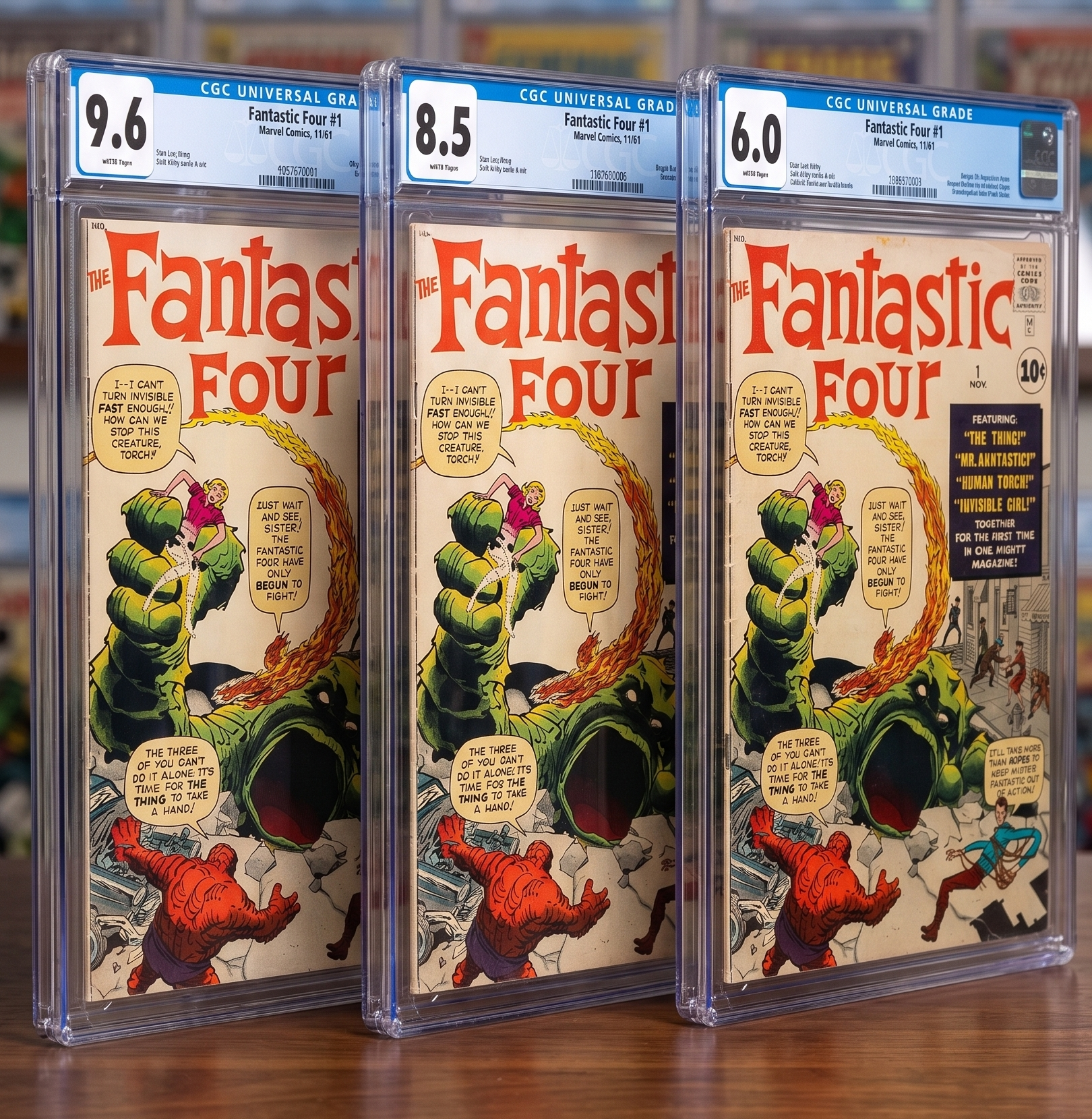 Multiple first editions of Fantastic Four #1 graded
