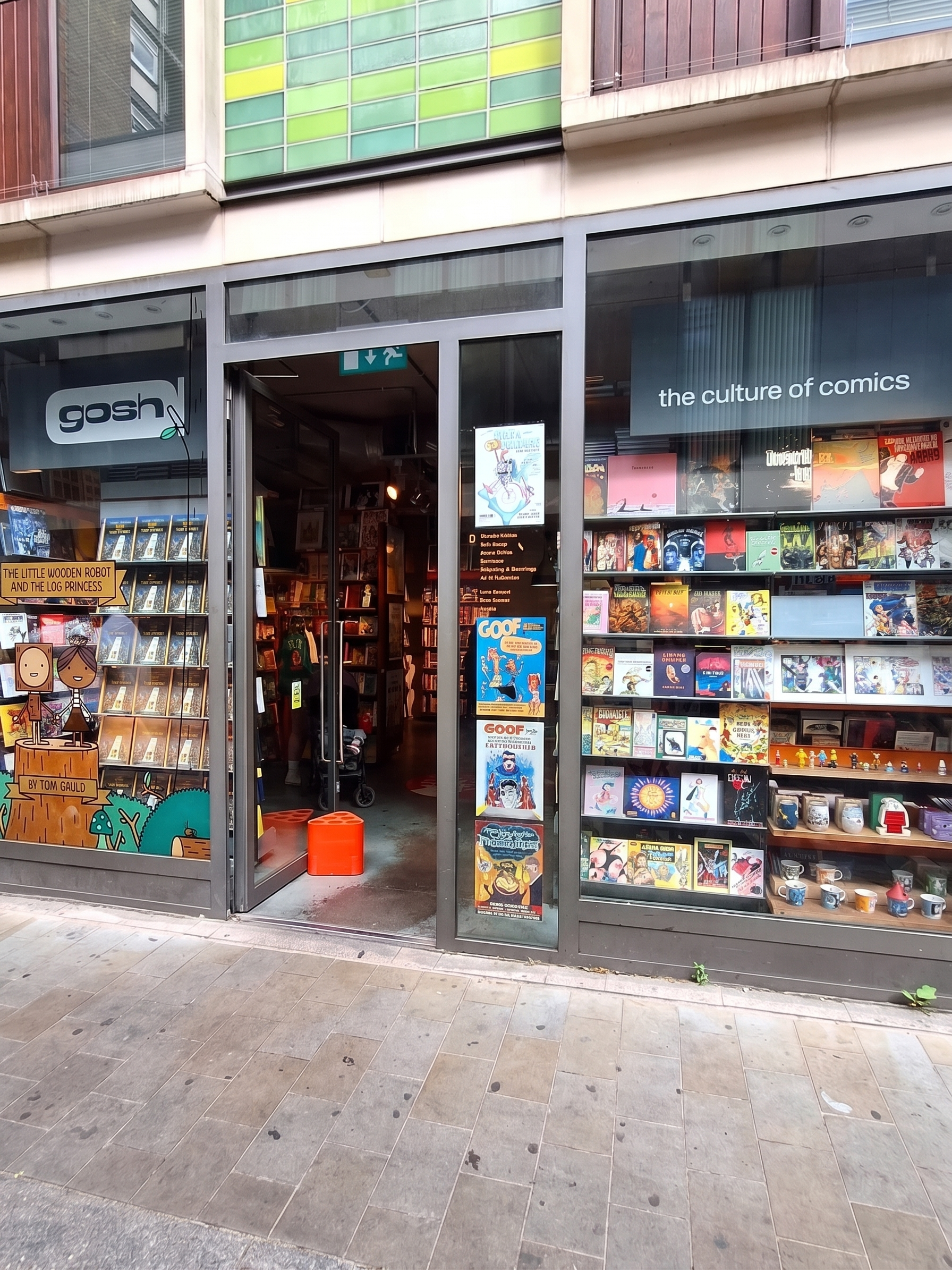 Front shop of Gosh Comics