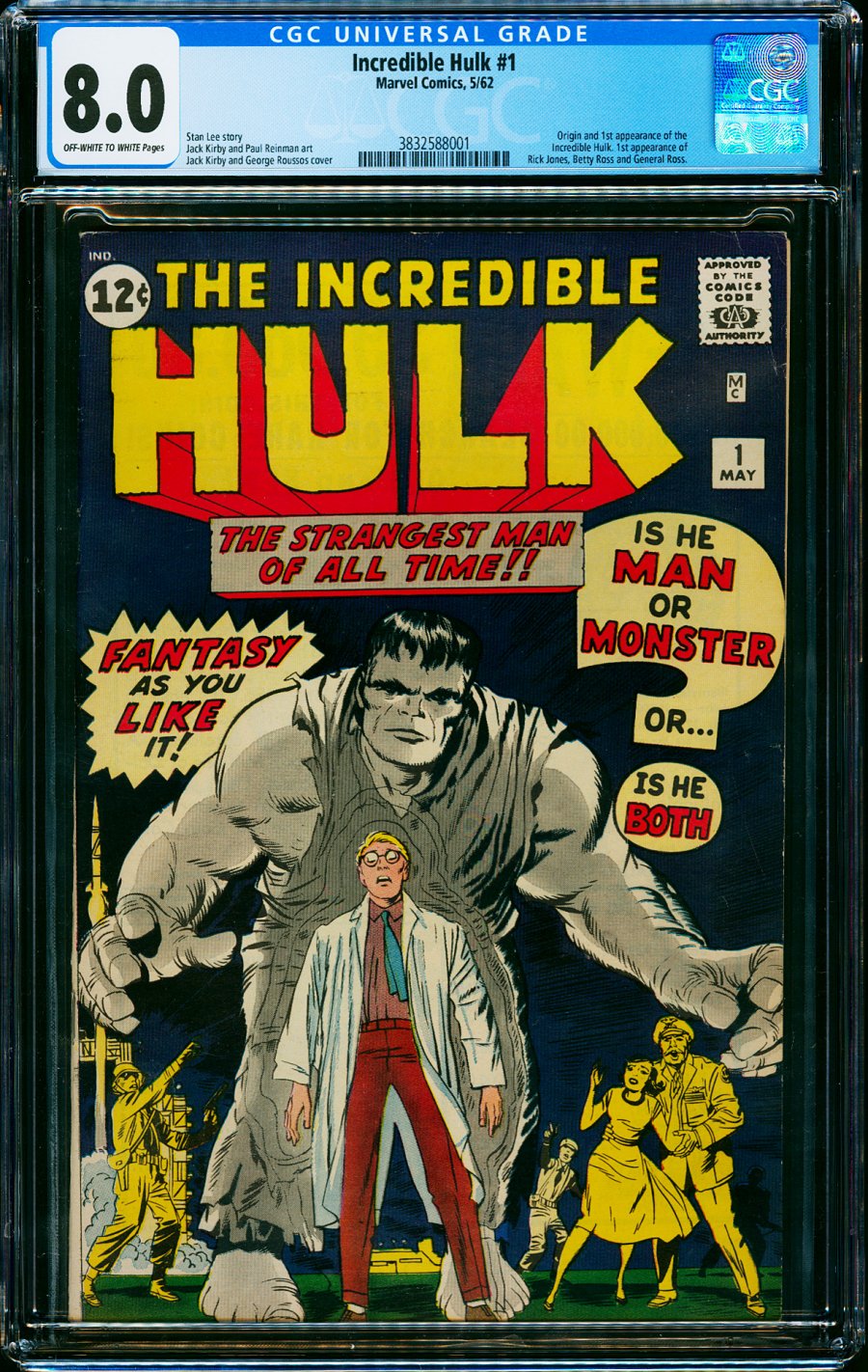 CGC graded copy of The Incredible Hulk #1 showing the encapsulator and label