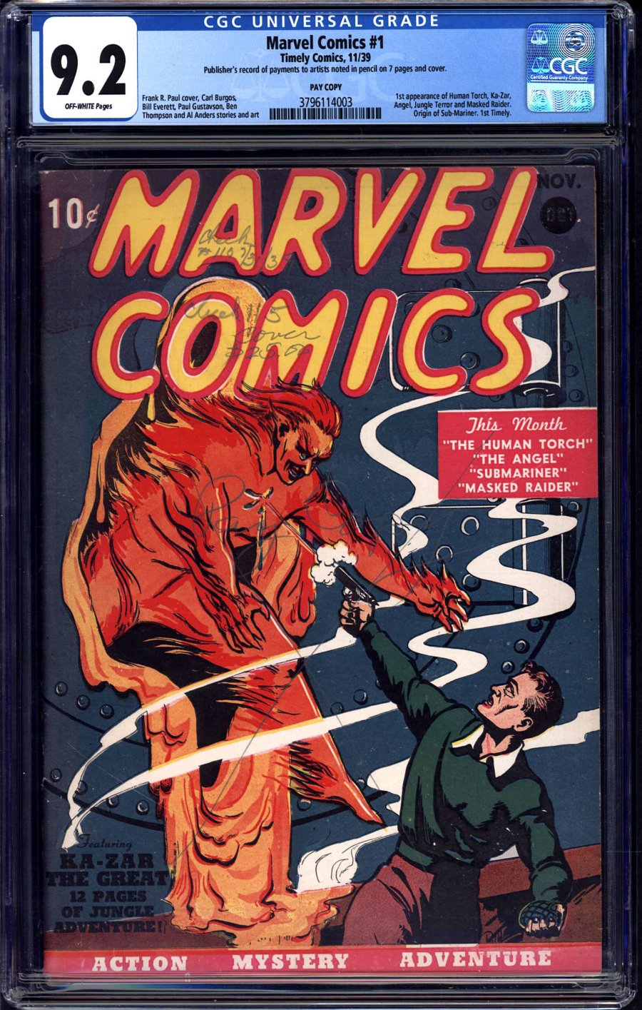 Marvel Comic #1 graded by CGC