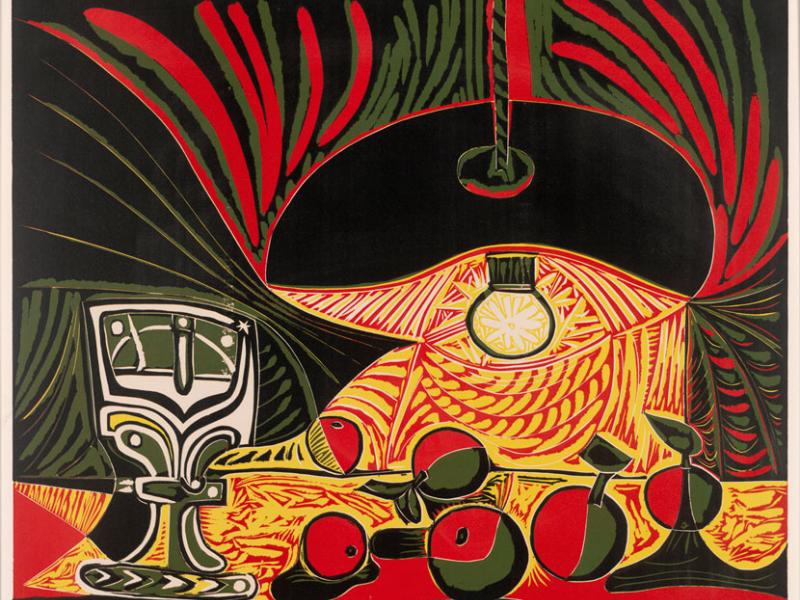 Picasso linocut from the 1950s demonstrating his mastery of printmaking