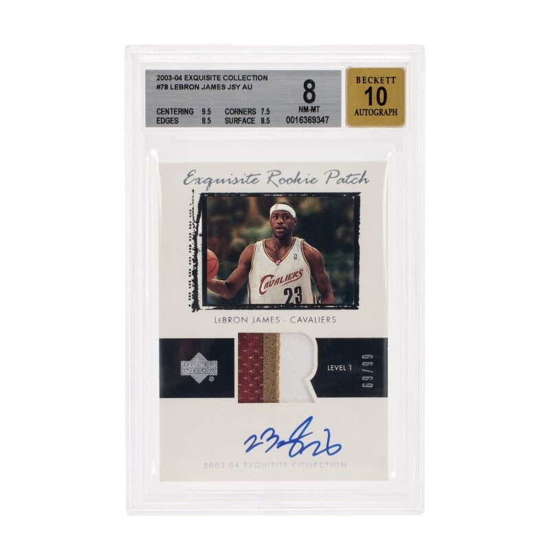 LeBron James 2003-04 Exquisite Collection rookie patch card
