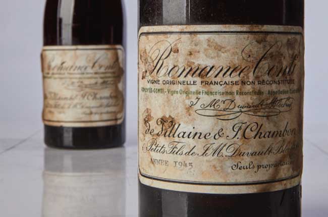 The 1945 Romanée-Conti from Robert Drouhin's cellar, with its original case